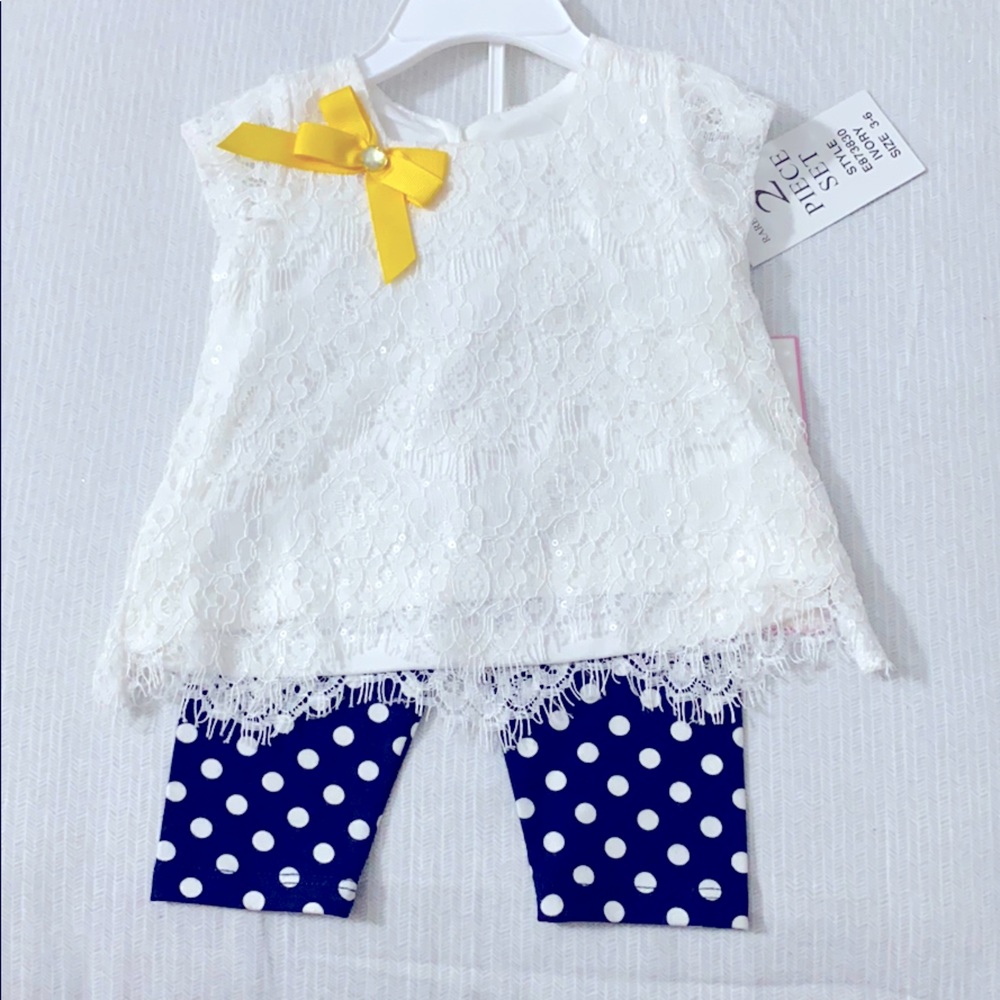 Rare Editions Ivory 3M 2 piece set  dressy top &